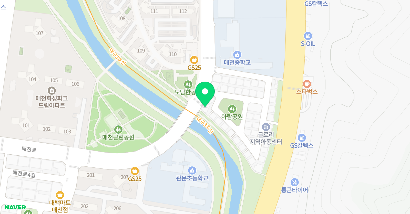 책나무매천 독서학원 위치