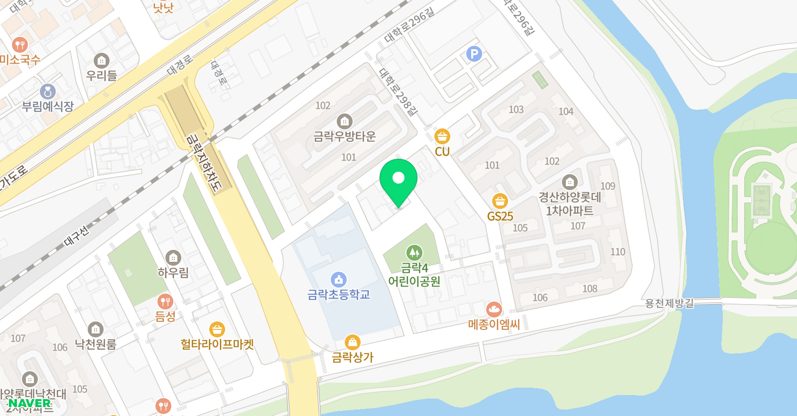 쎈수학러닝센터 하양금락학원 위치
