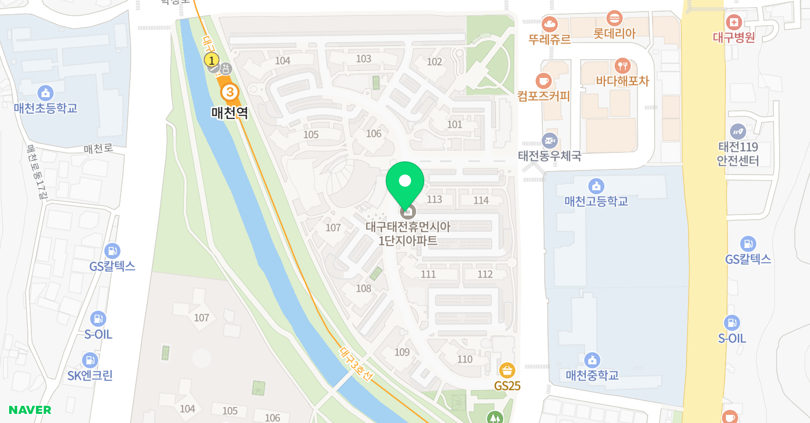 북대구호연지기태권도장 위치