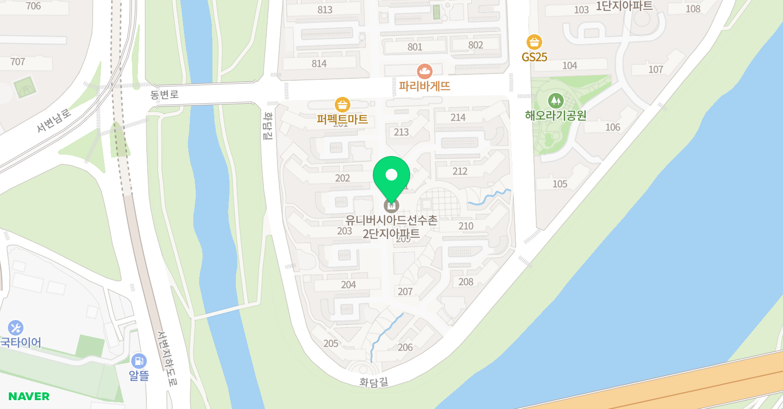 아소비 동변선수촌2단지점 위치