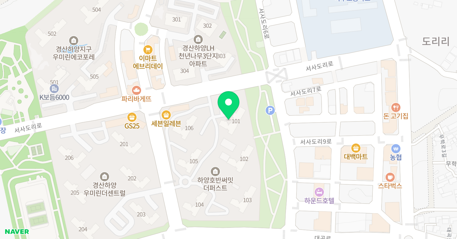 JINENGLISH 하양호반 위치