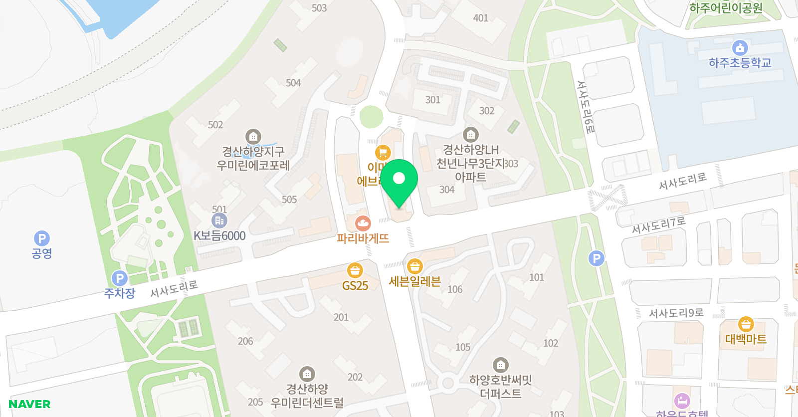 책나무하주무 학독서논술학원 위치