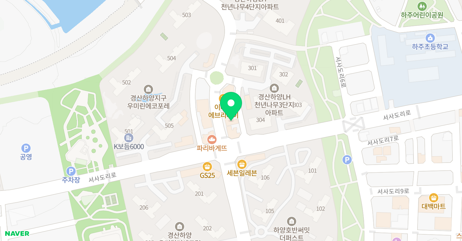 빨간펜 수학의달인 하양하주점 위치