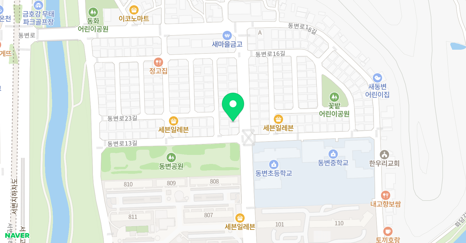뮤엠 영어 동변점 위치