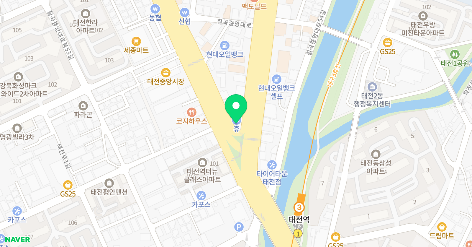 그린섬 미술학원 칠곡캠퍼스 위치