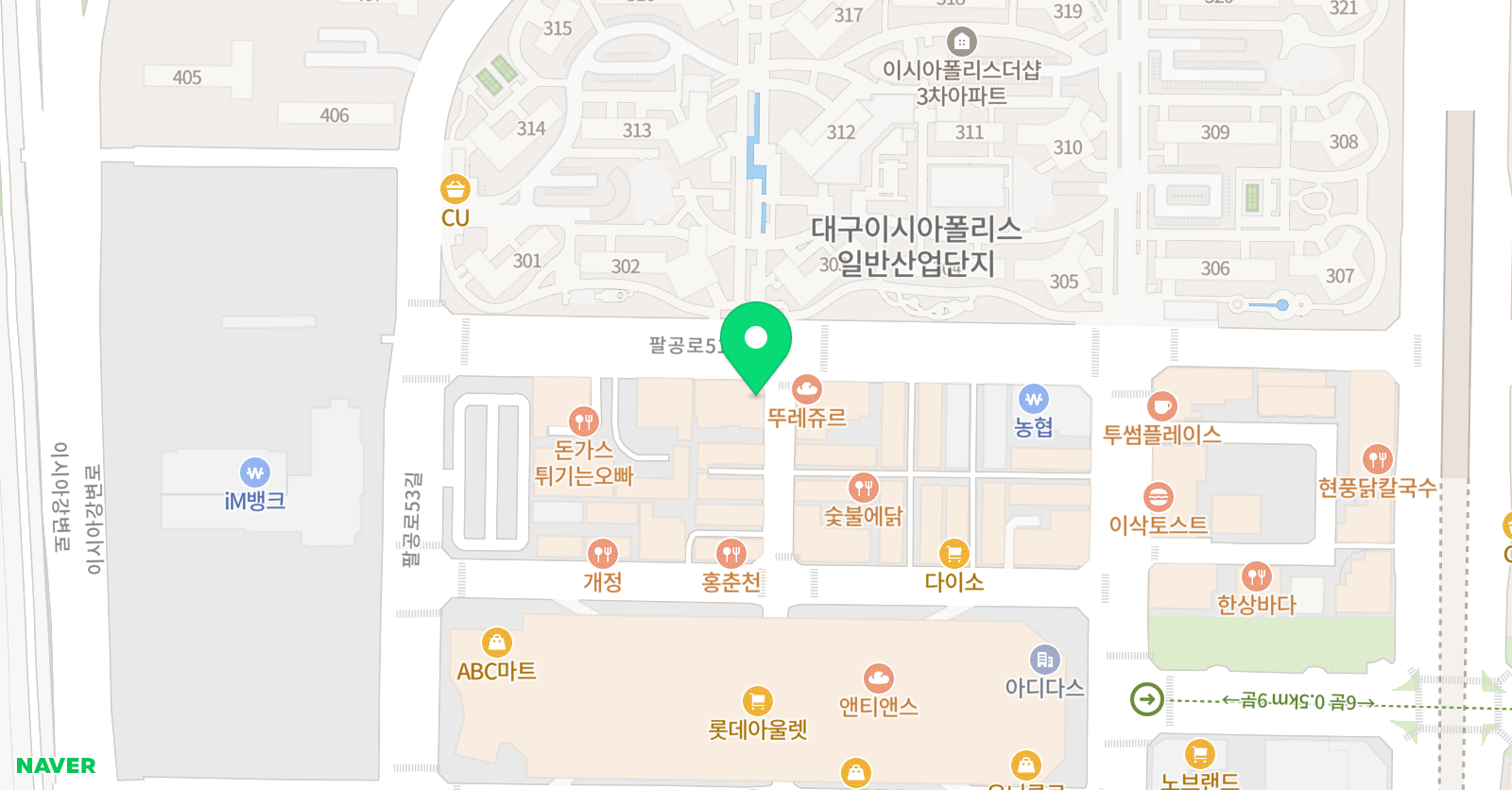 에이블 수학학원 봉무캠퍼스 위치