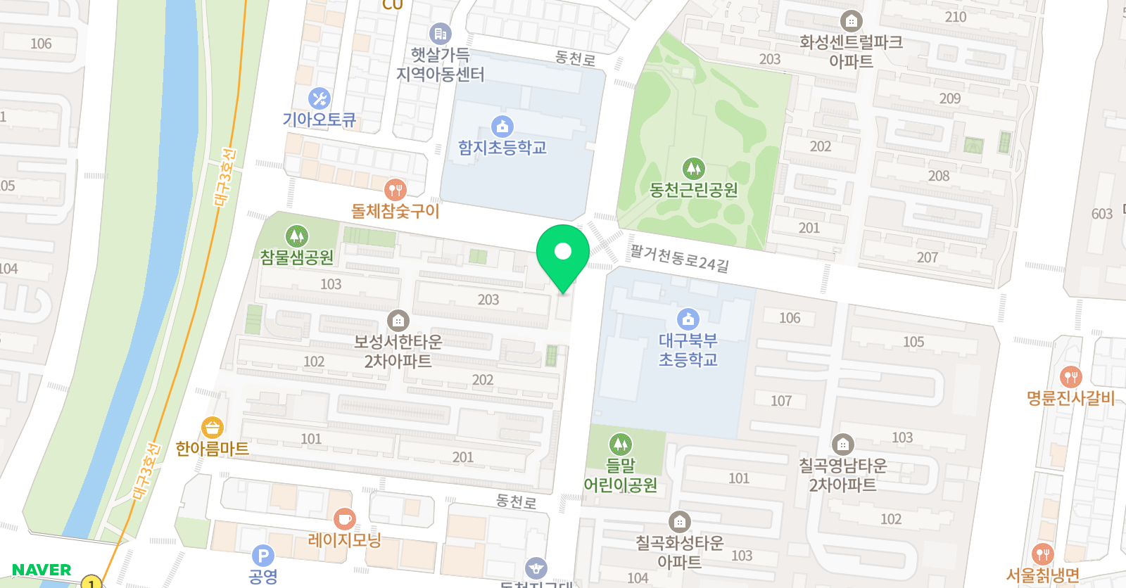 전원 미술학원 칠곡 위치