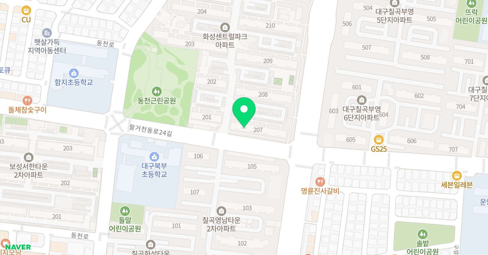 아소비 대구동천 화성센트럴점 위치