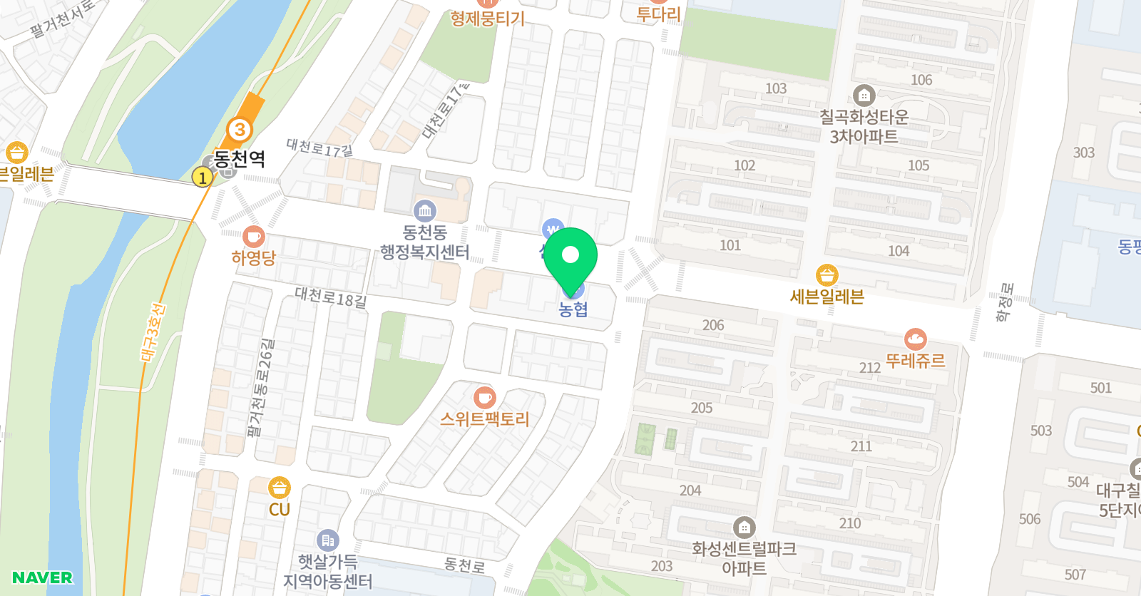 에스크 영어학원 칠곡3지구본원 위치