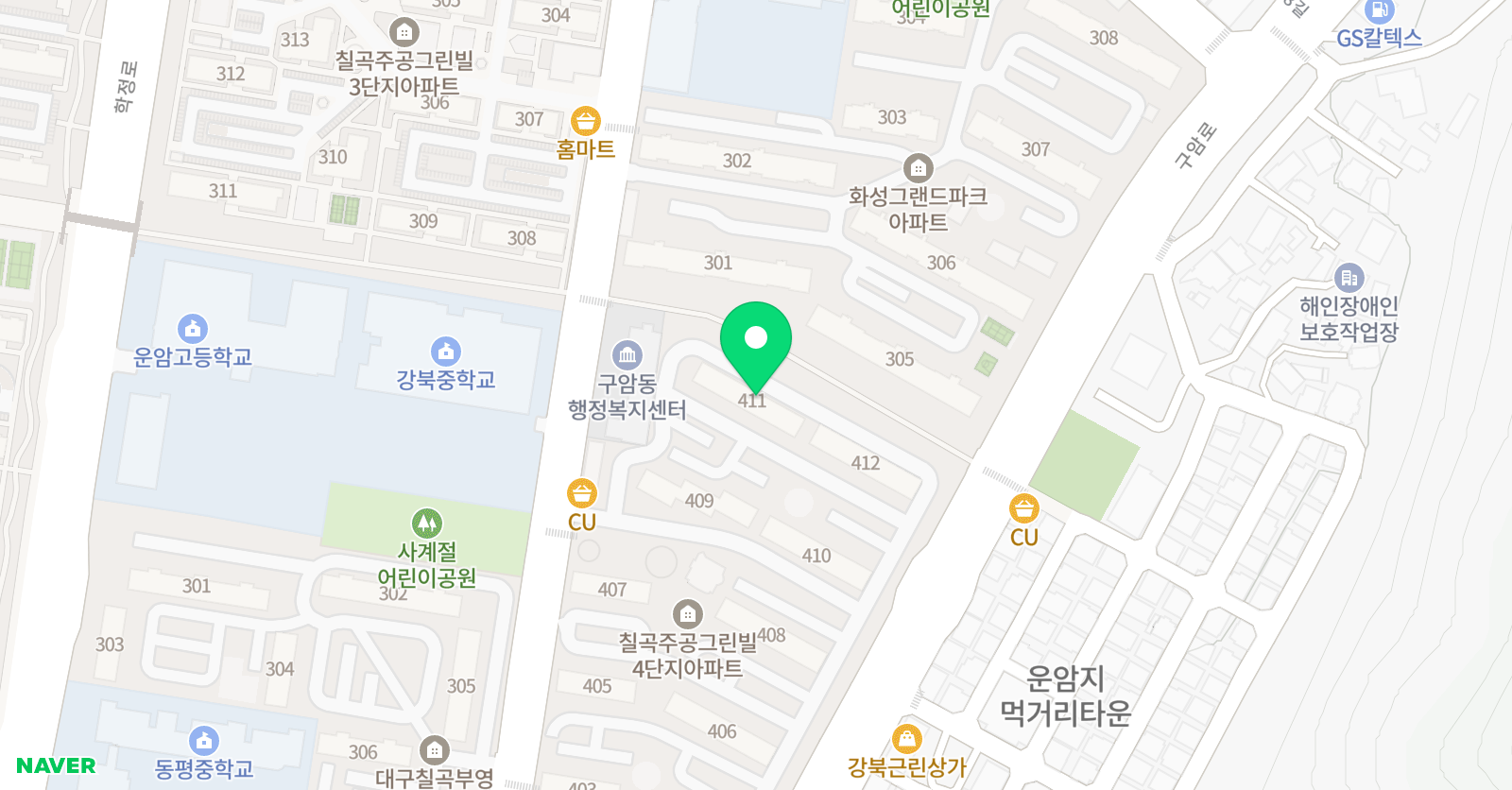 아소비 대구 구암칠곡그린빌4단지점 위치