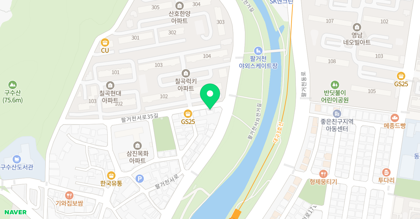 빨간펜 수학의달인 칠곡읍내럭키현대점 위치