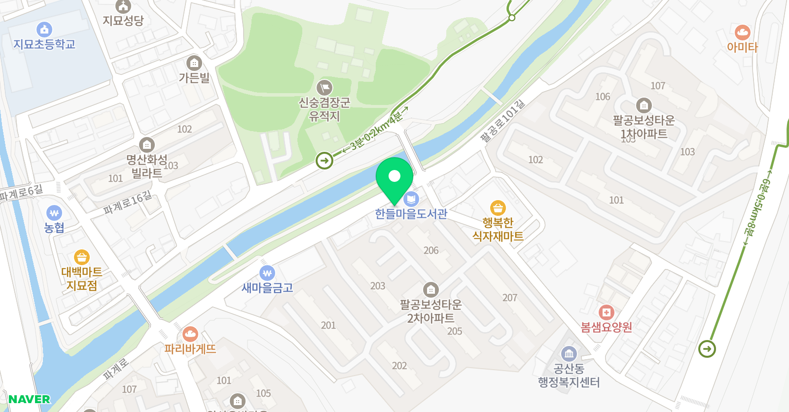 지앤비 영어전문학원 지묘캠퍼스 위치