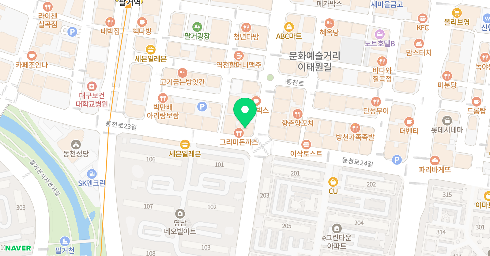 링키영어학원 동천점 위치