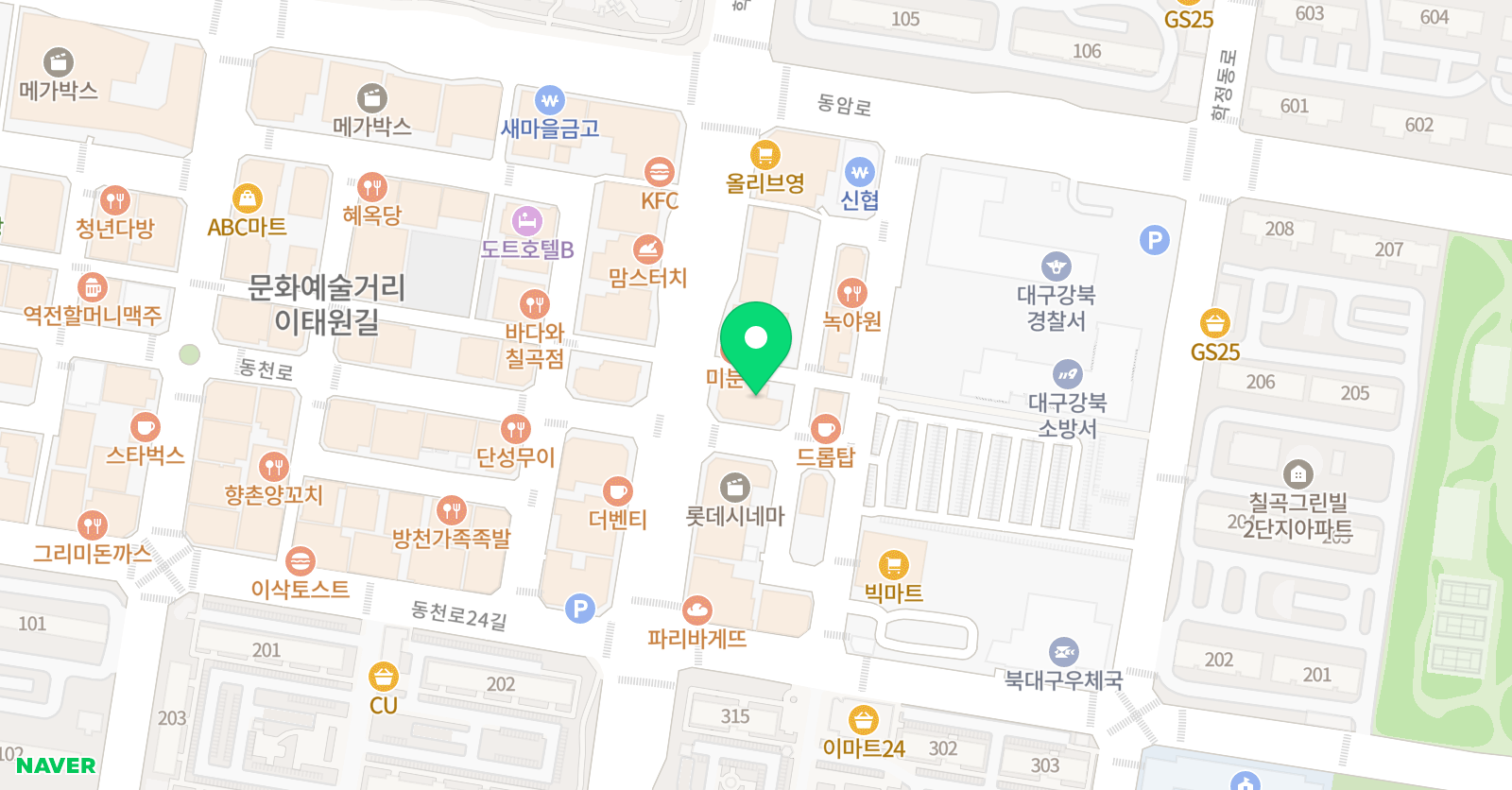 엠베스트 SE 칠곡3지구점 위치