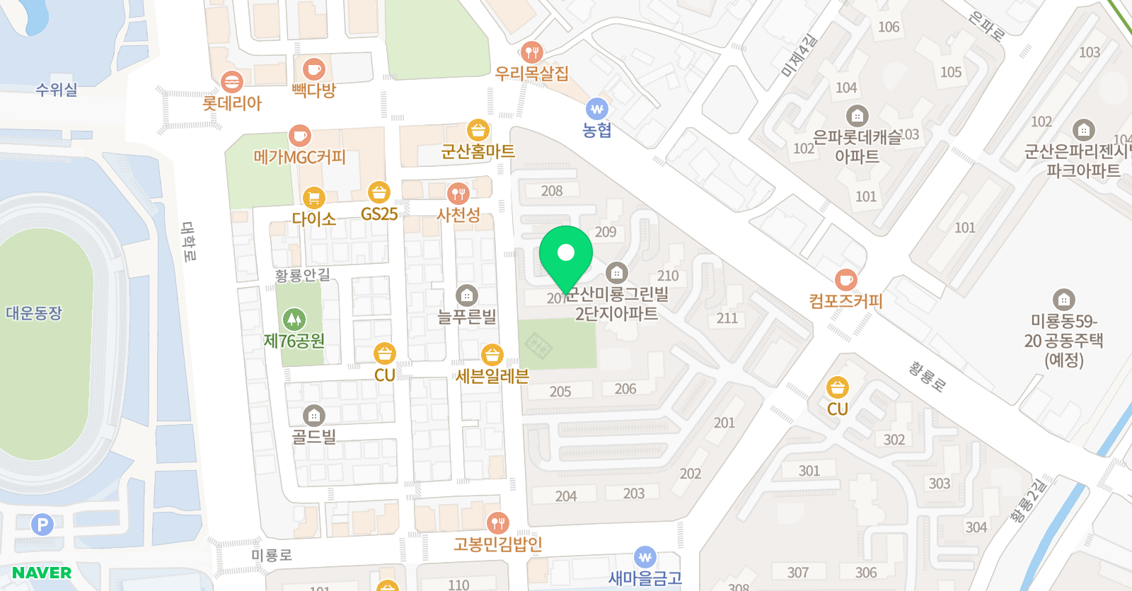 아소비 군산 미룡점 위치