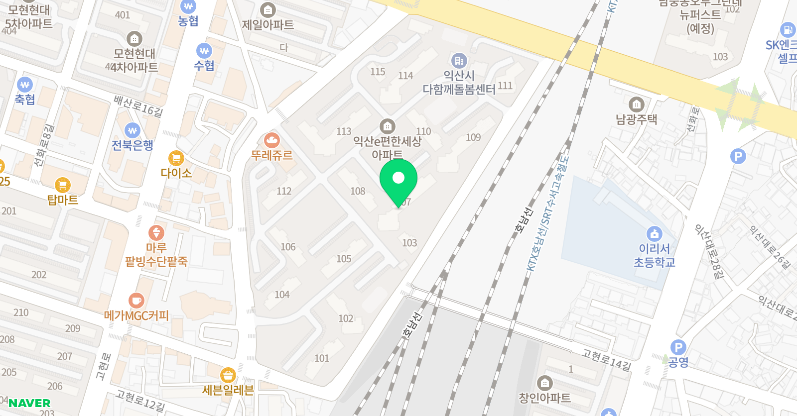 아소비 익산 모현이편한세상점 위치