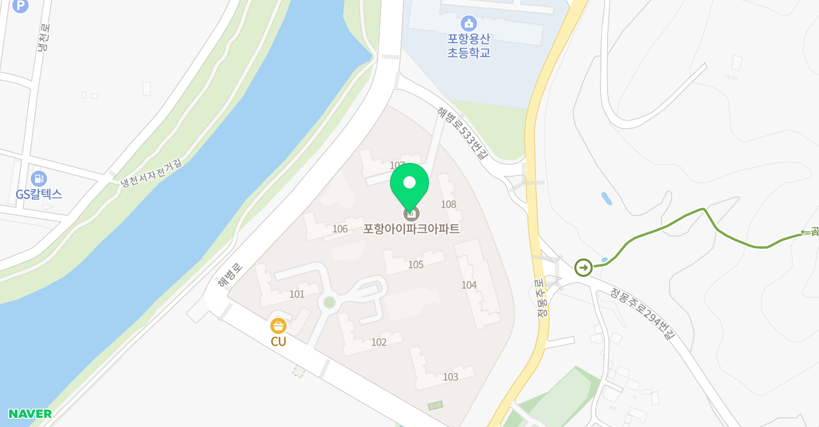 기탄사고력교실 포항오천아이파크점 위치