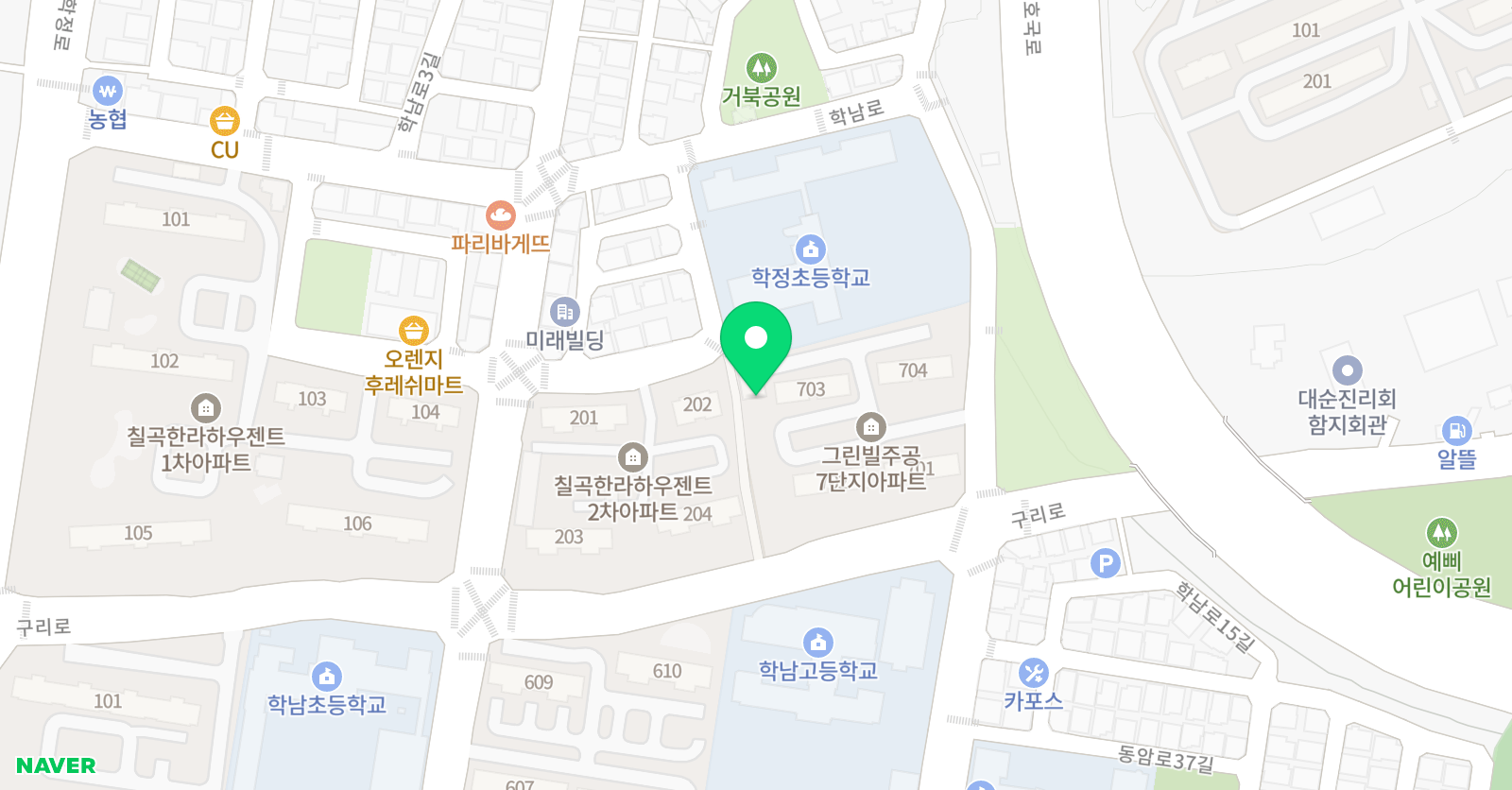 빨간펜 수학의달인 칠곡학정점 위치