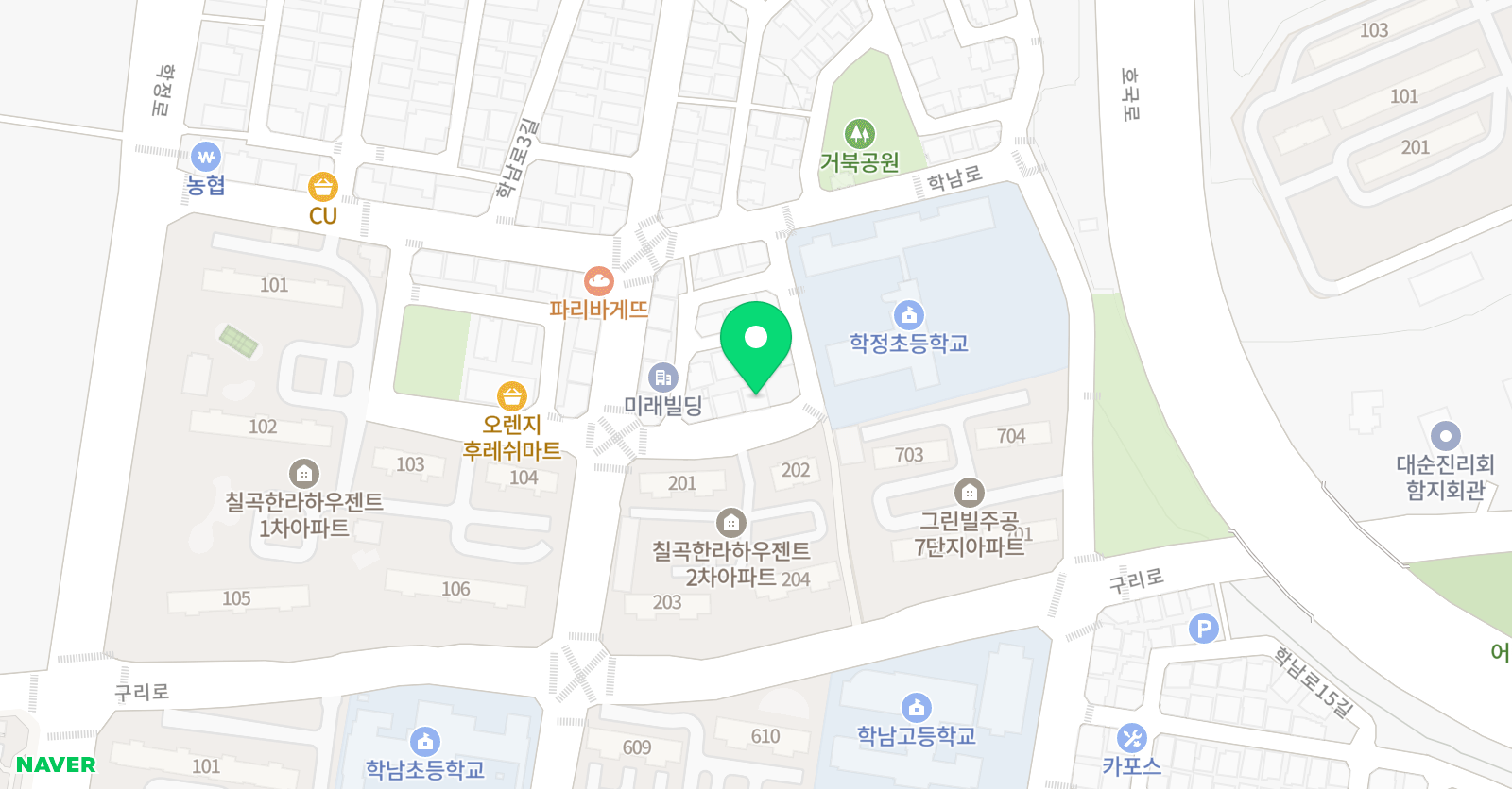 웅진씽크빅 스마트올클래스 학정공부방 위치
