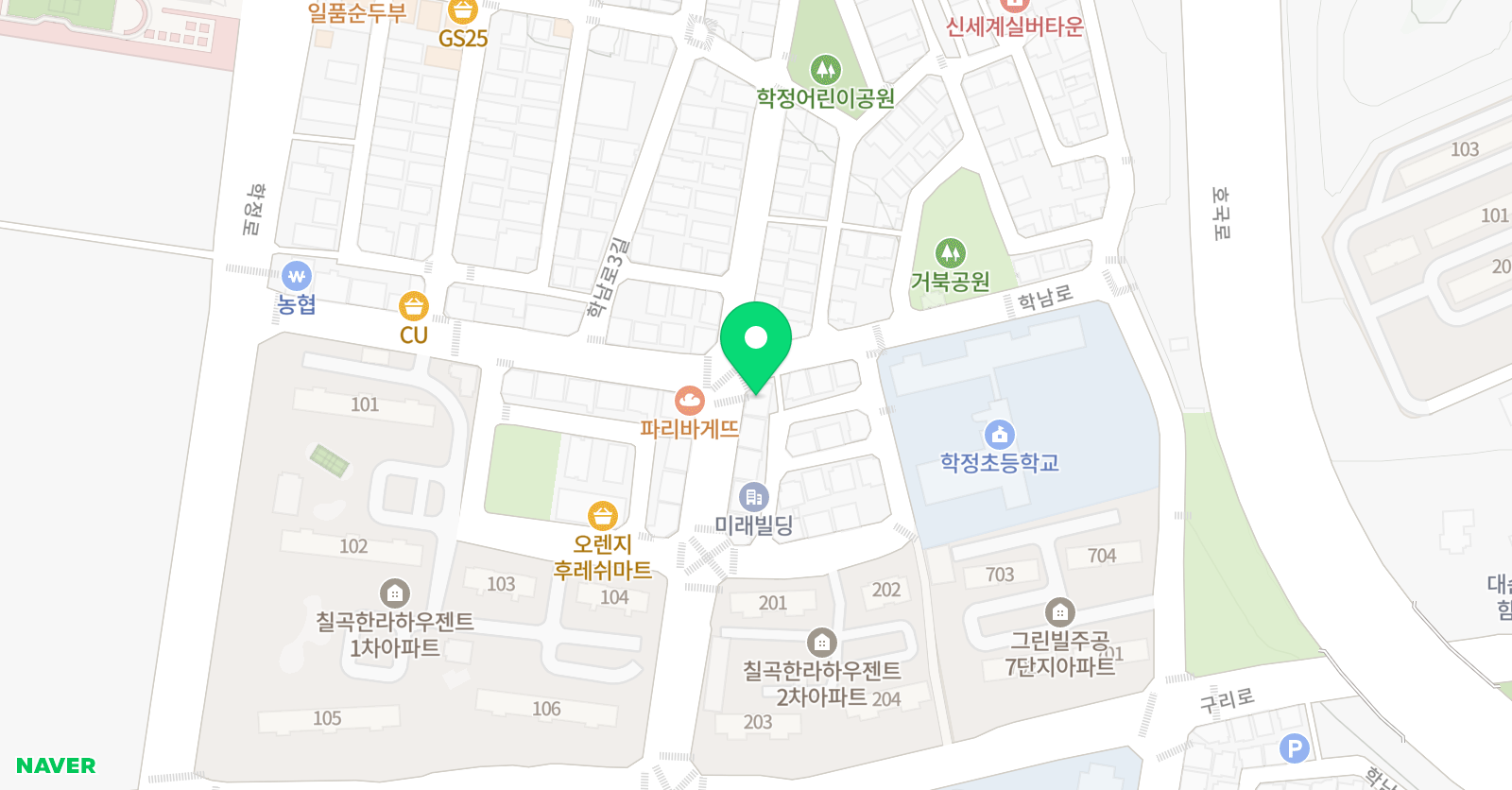 신디 영어수학학원 학정학남 위치