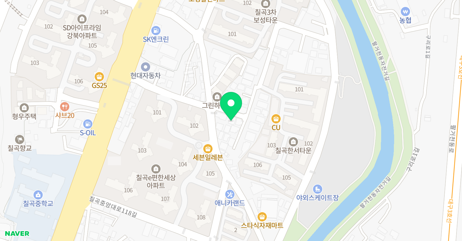 빨간펜수학의달인 수학학원 칠곡읍내점 위치
