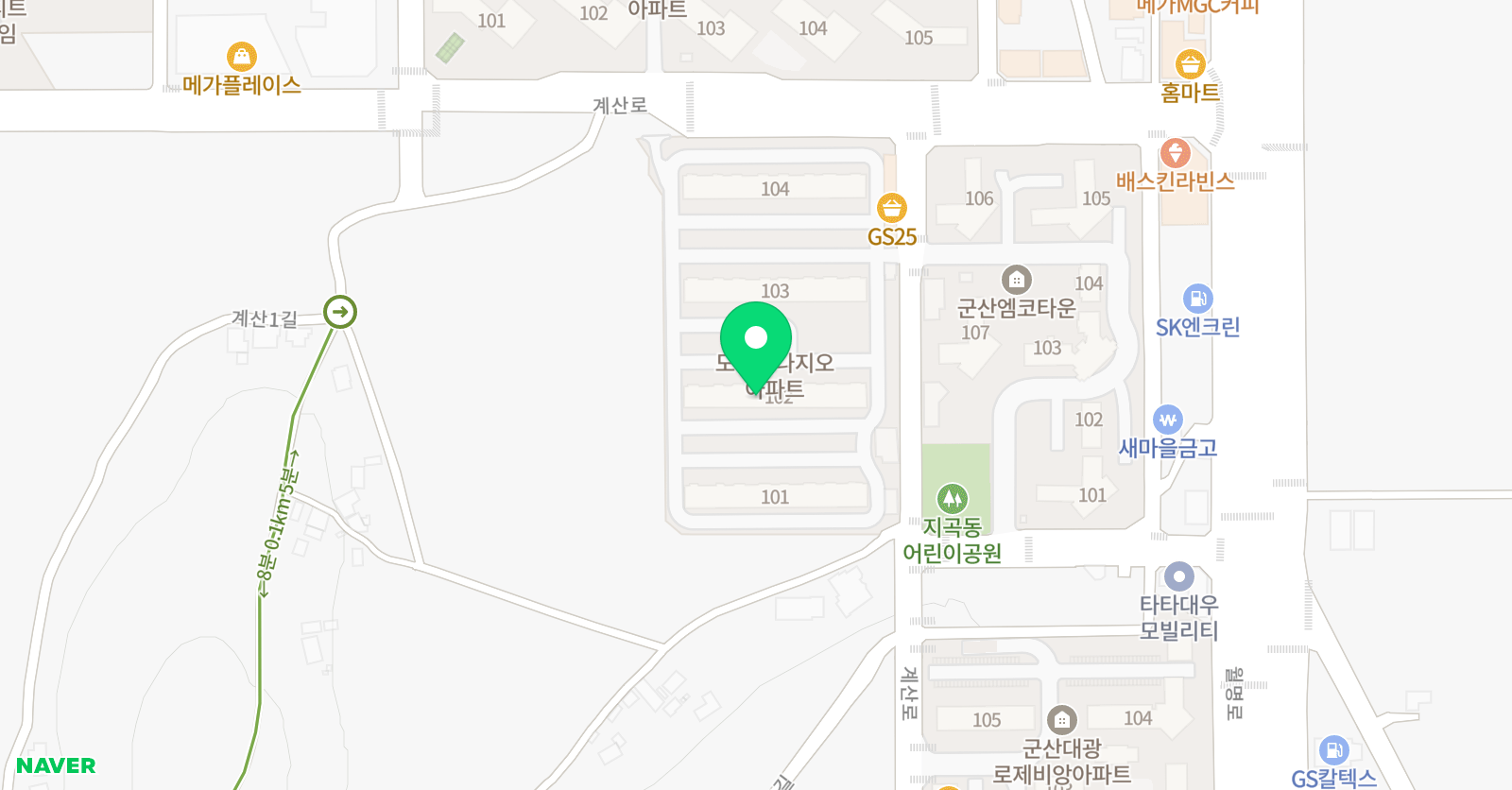 아소비 해나지오점 군산 위치