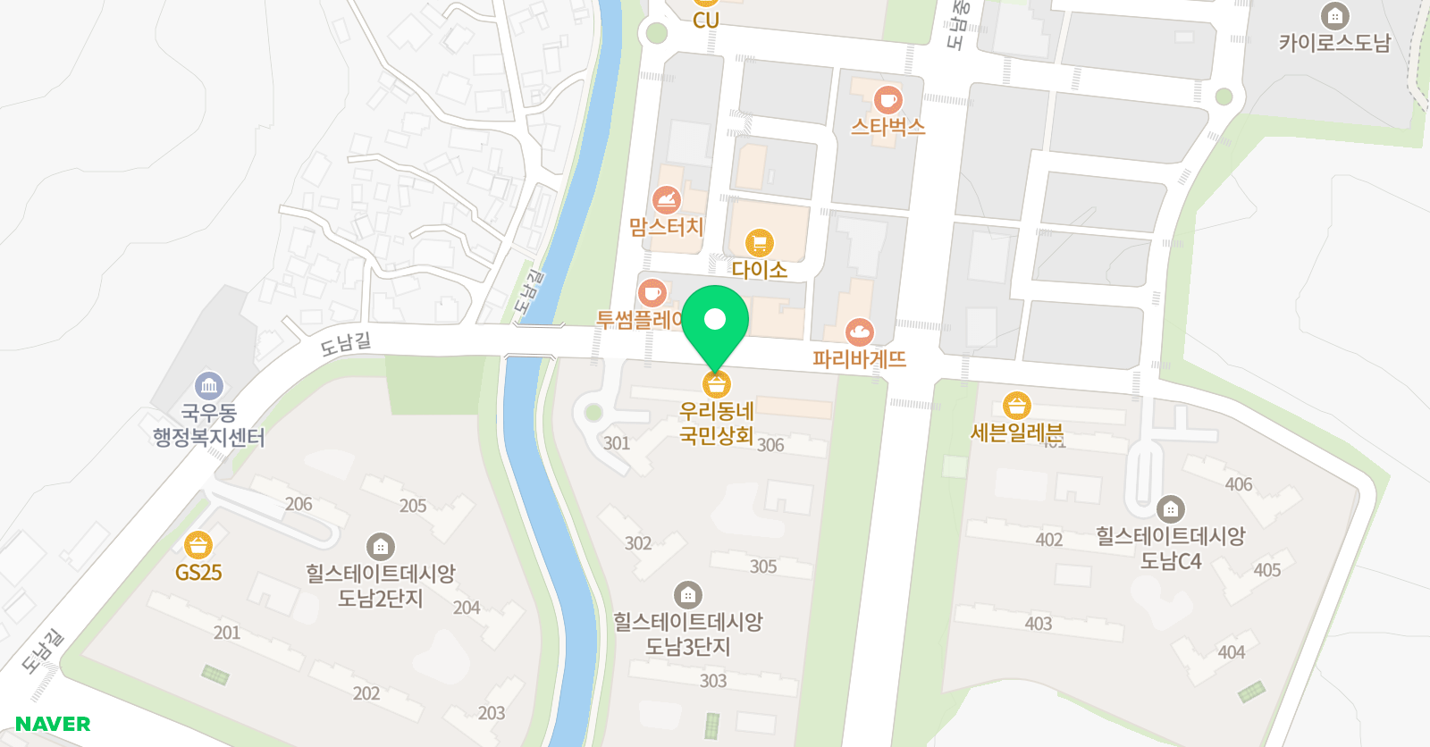 이스펠 영어학원 도남점 위치