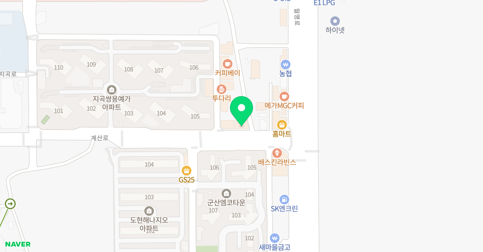 윤선생 영어숲 군산지곡학원 위치