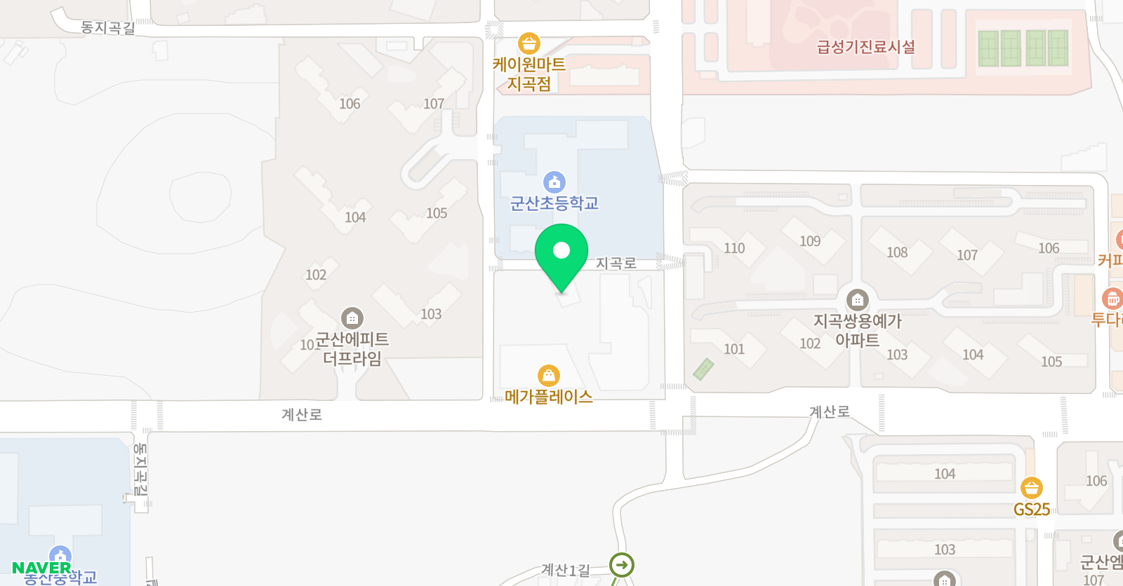 책나무 독서논술학원 군산지곡점 위치