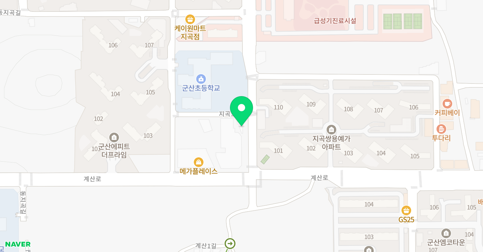 삼성 영어셀레나 미래엔 수학 지곡학원 위치