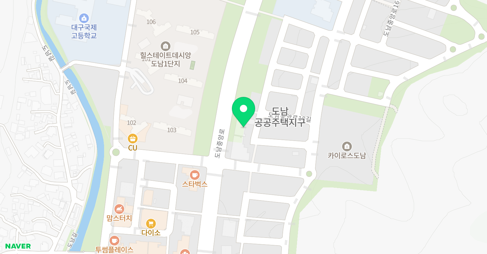 놀작마이아트 미술교습소 도남톡톡아트스쿨 위치