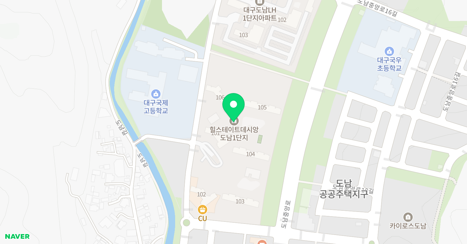 아소비 국어학원 대구국우힐스테이트 1단지점 위치