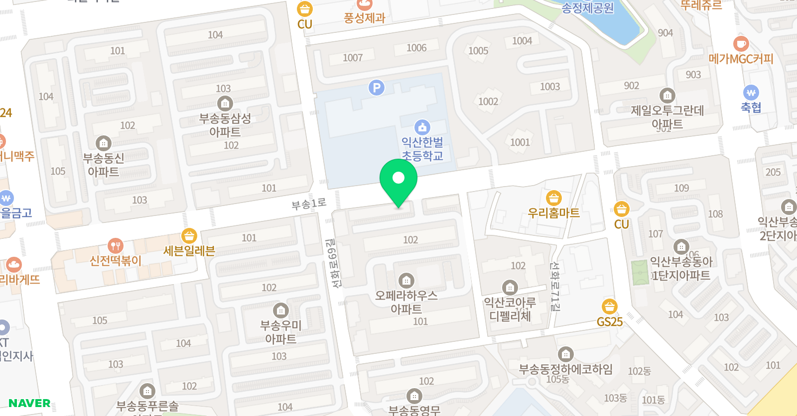 1318미리내 학원 위치