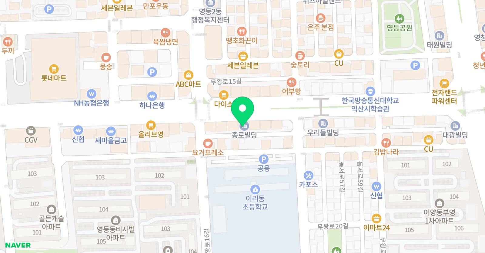 창조의아침 미술학원 익산캠퍼스 위치