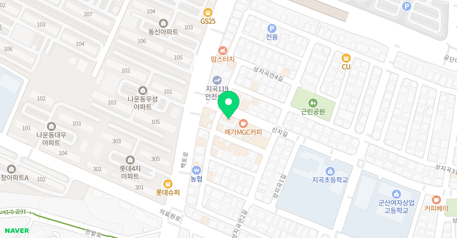 뮤엠 영어 지곡초점 위치