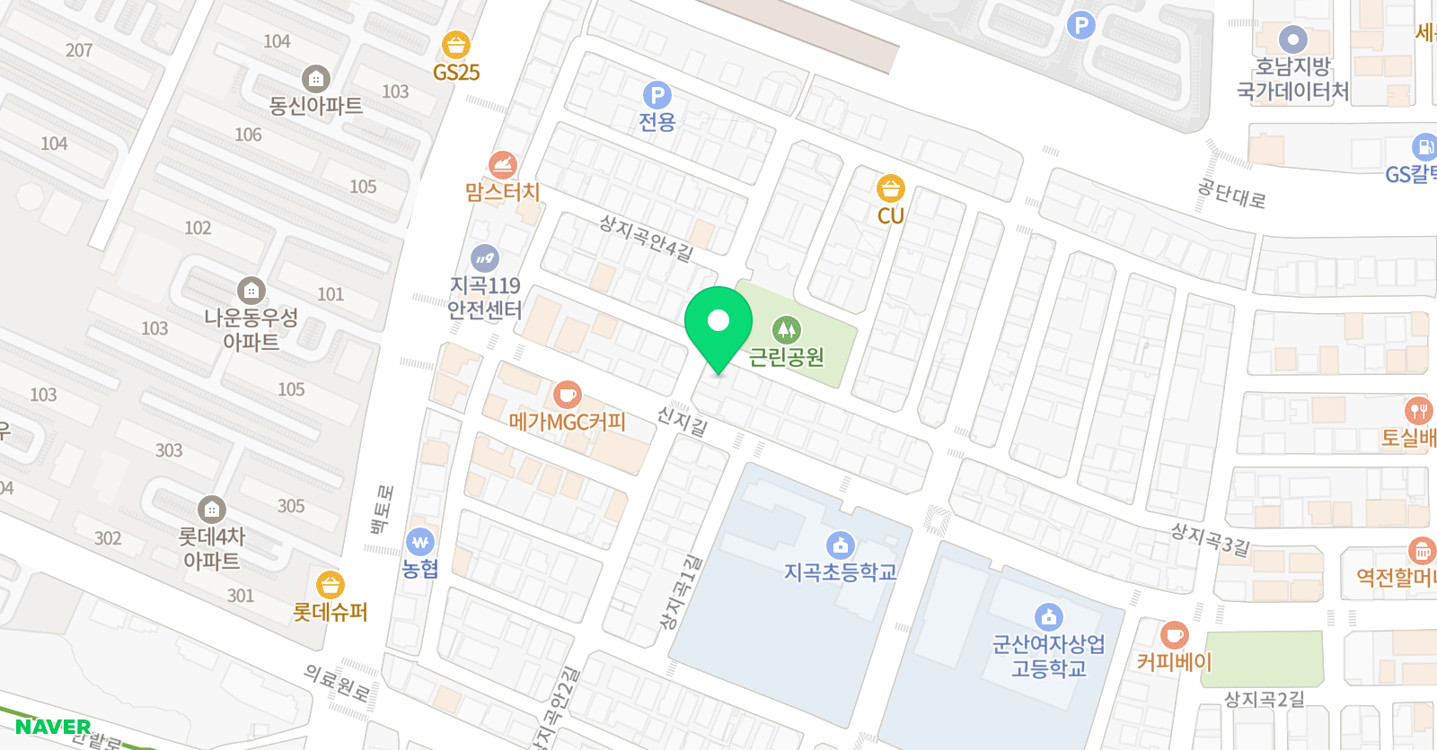 조이매스 군산지곡센터 위치