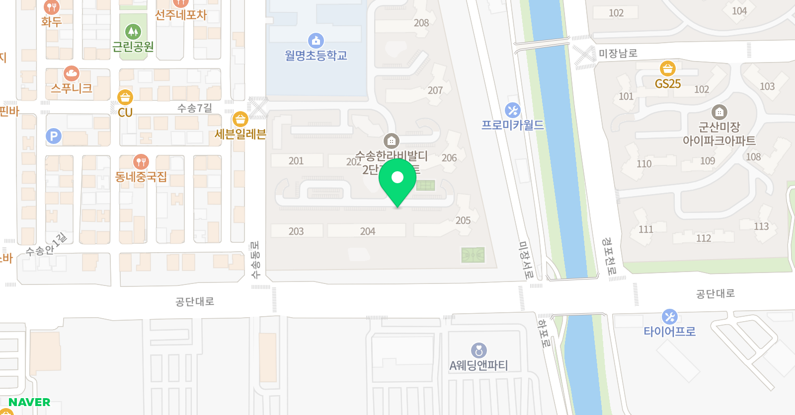 아소비 학습학원 군산 한라비발디점 위치