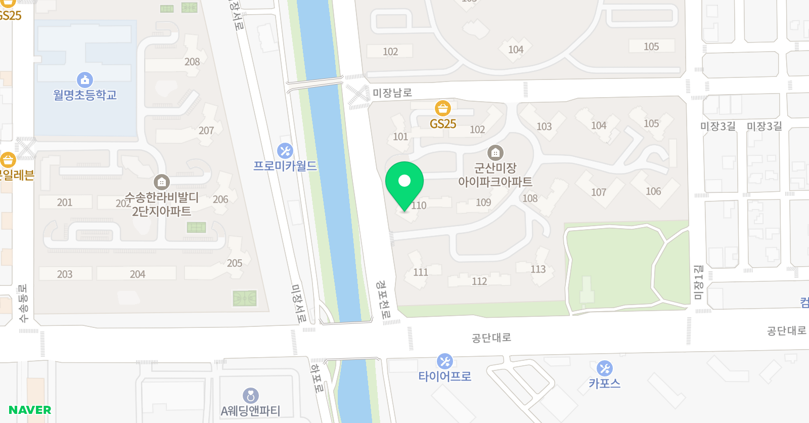 뮤엠 영어 미장아이파크NEST 위치