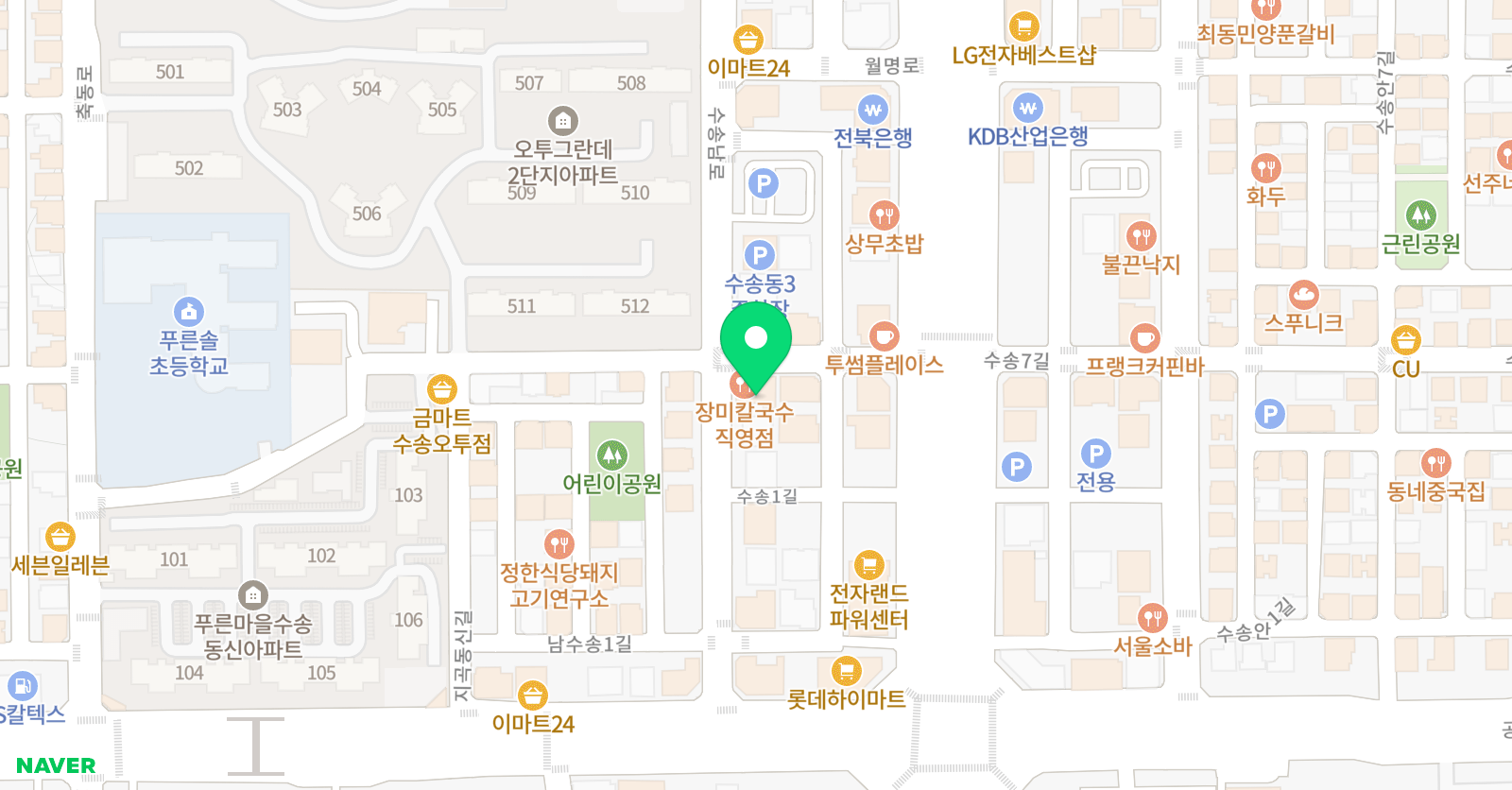 와이비 논술 역사 위치