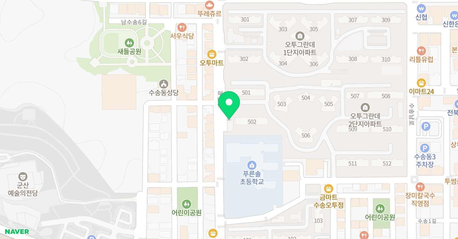 푸른솔 미술 위치