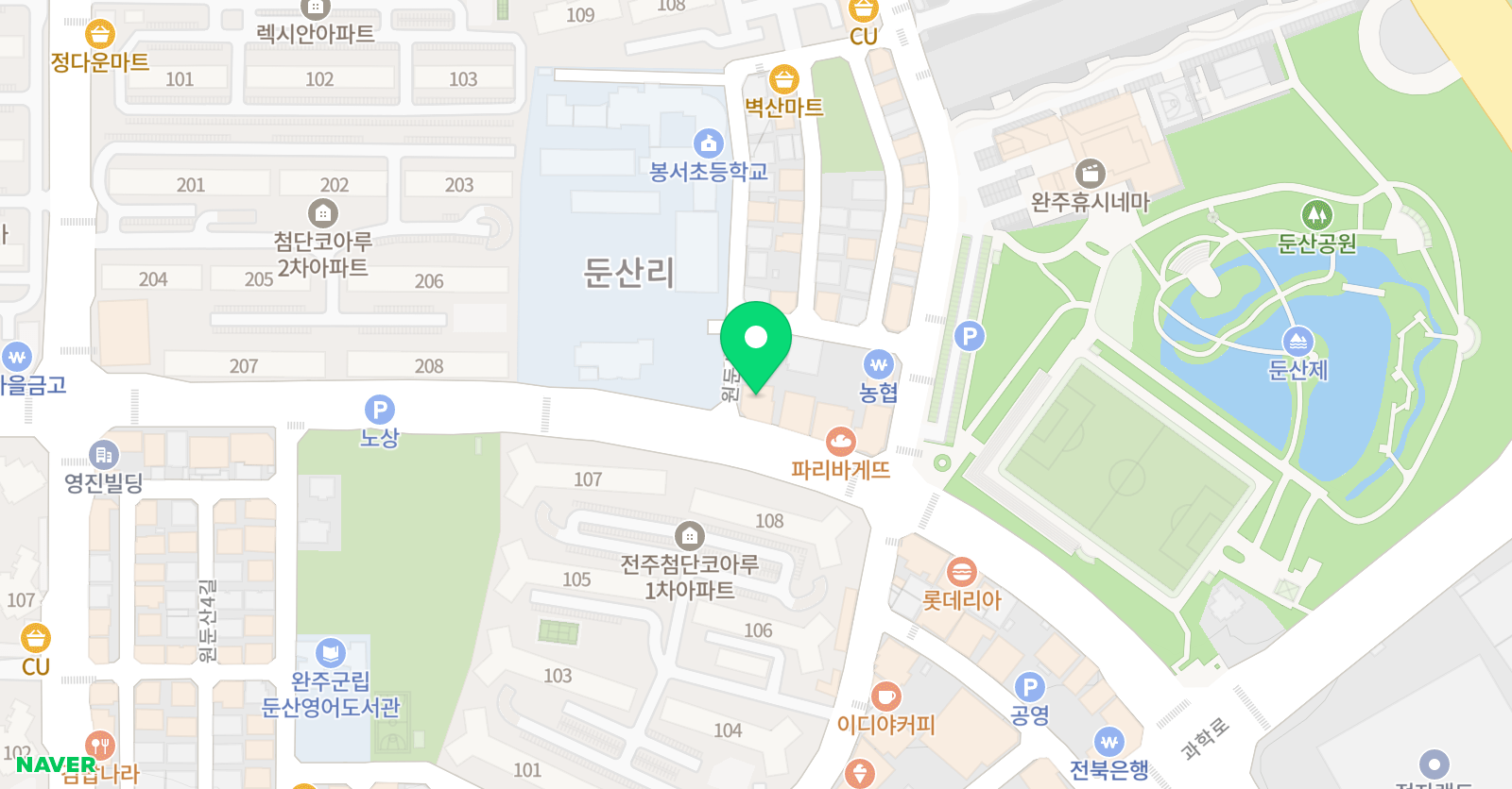 NE능률 주니어랩 전북봉동1교실 위치