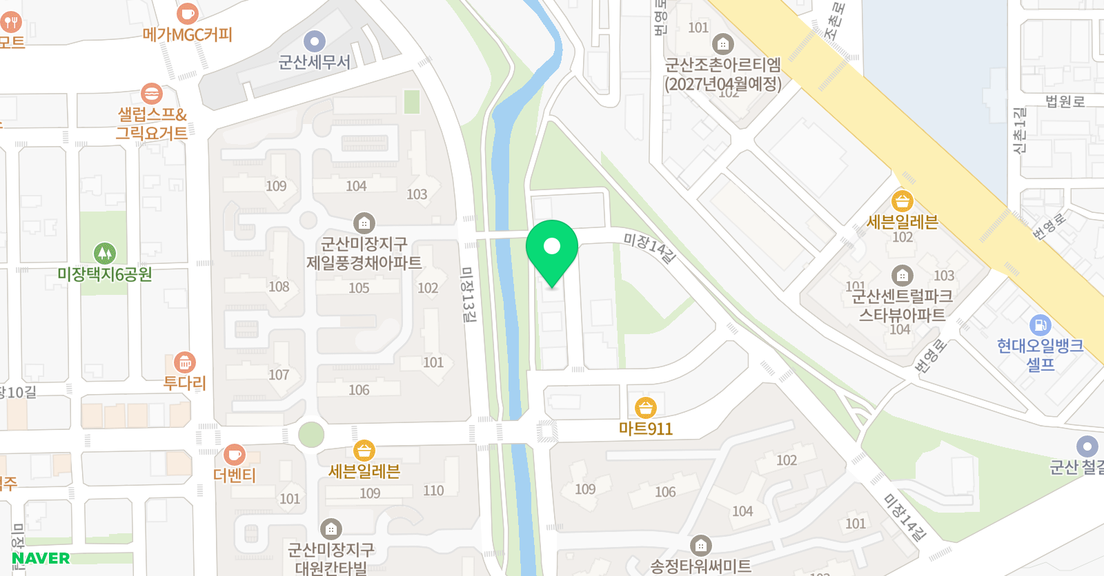 셀디 스터디카페 군산 미장점 위치