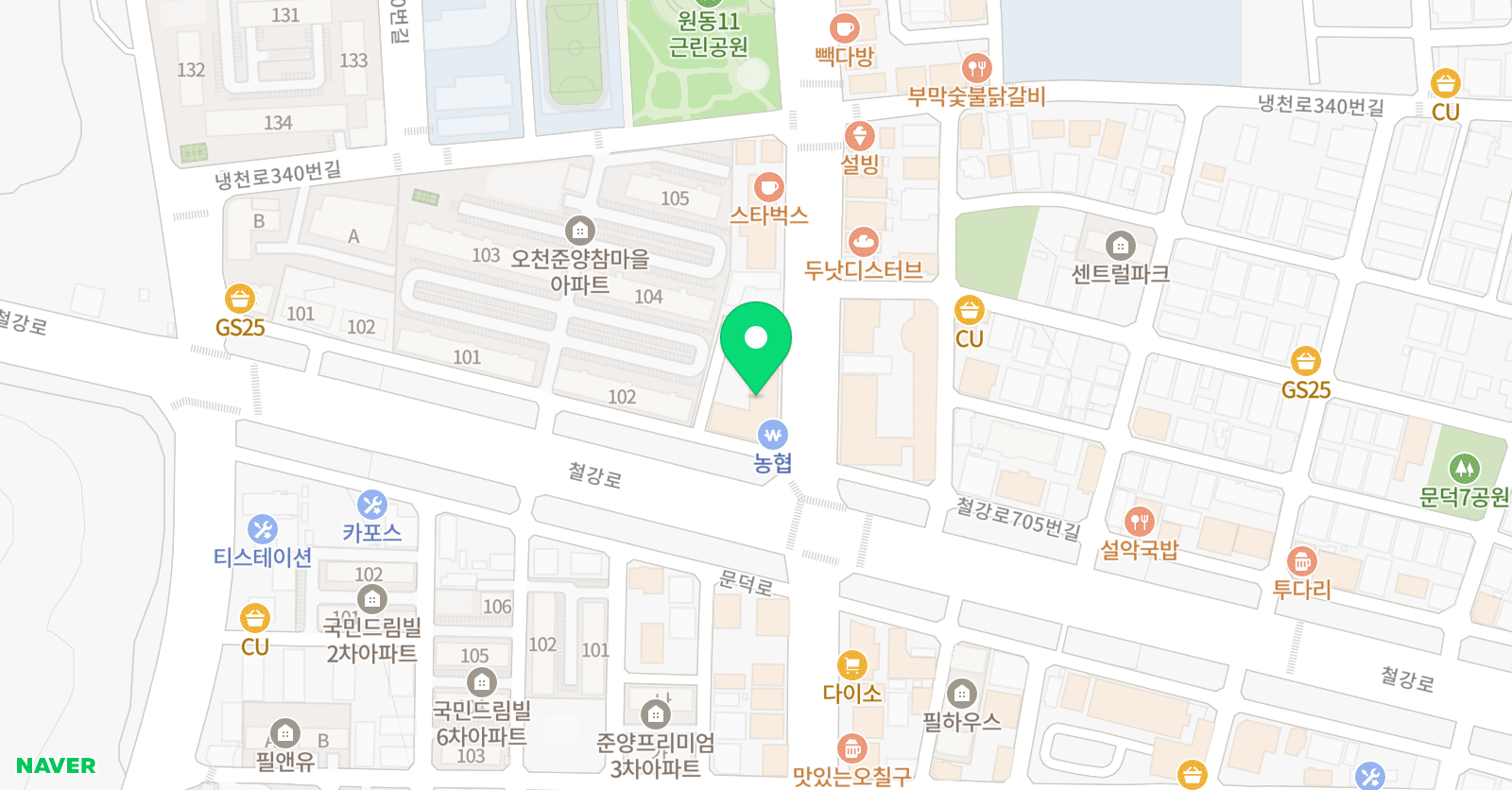 오천문덕캔디알프레드 실용음악학원 위치