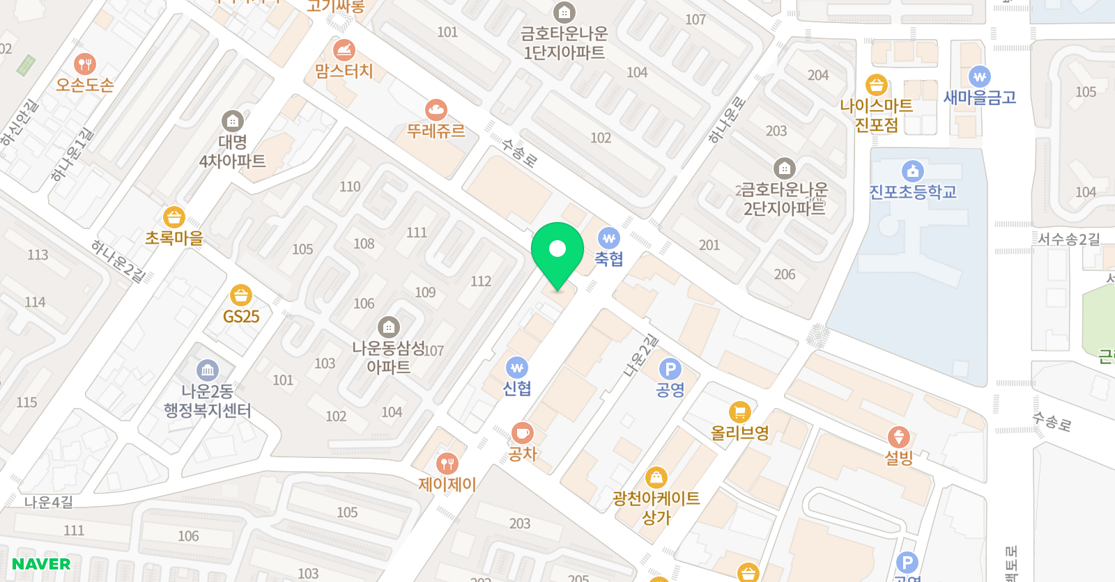더베스트 영어수학전문학원 위치