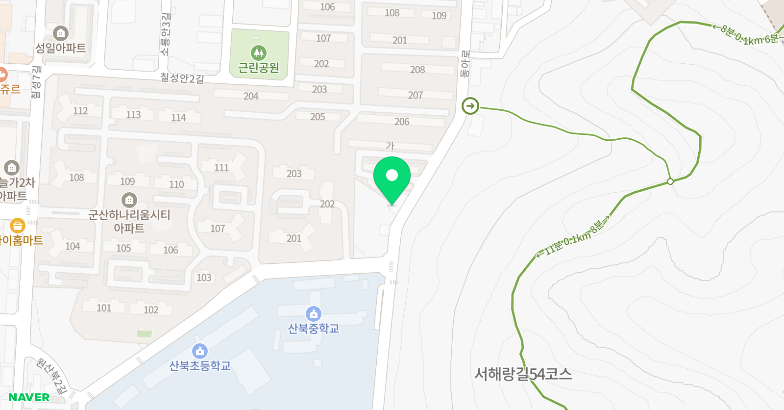 산북 학원 위치