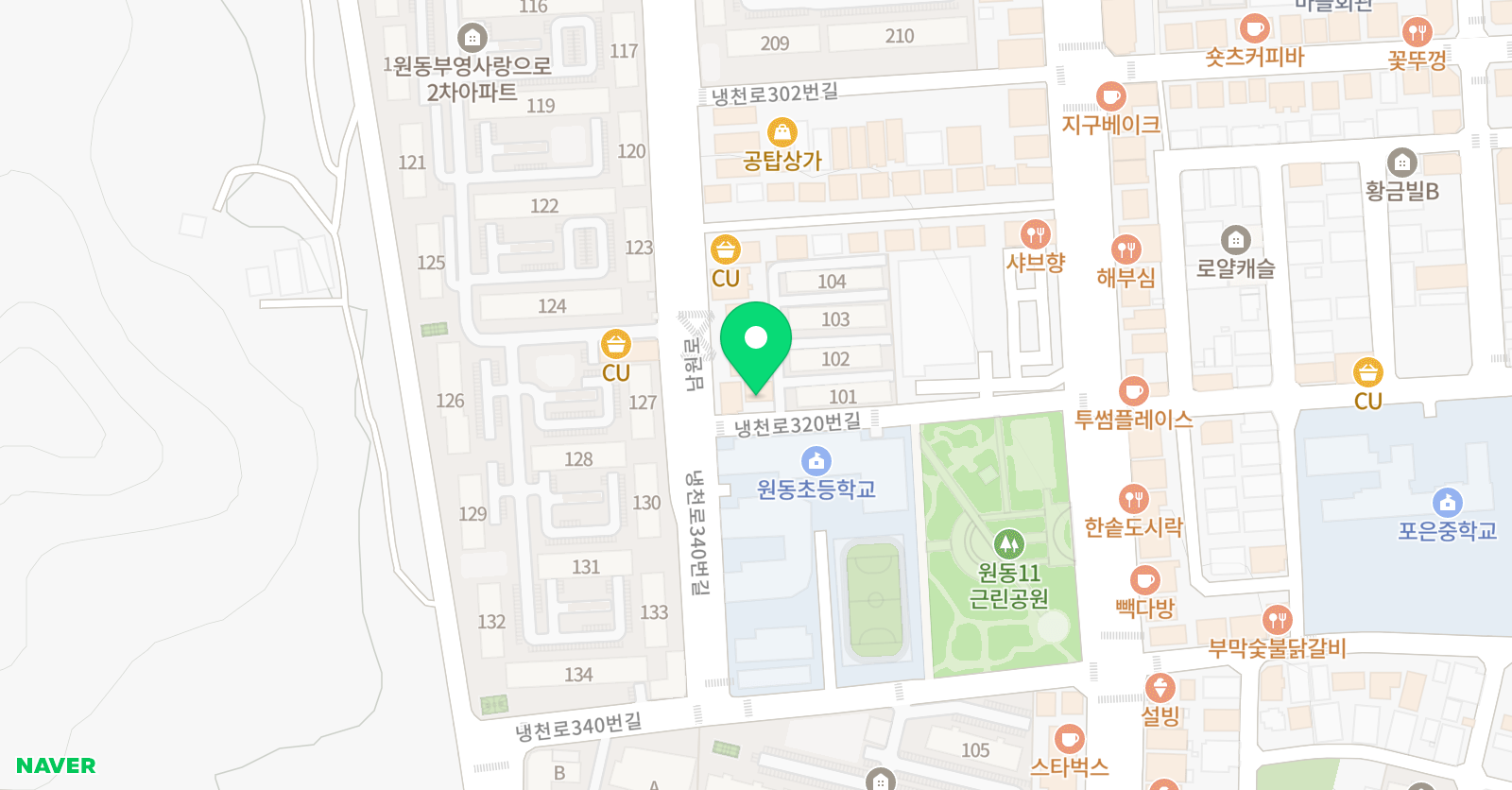 지앤비 패럴랙스 원동캠퍼스 위치