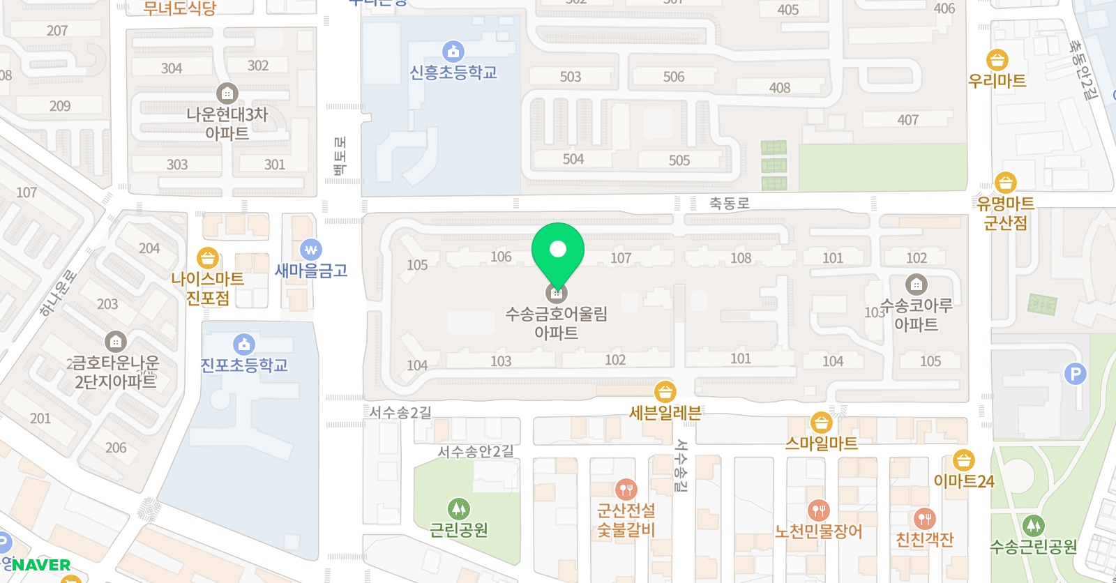 한우리독서토론논술 수송어울림홈클럽 위치