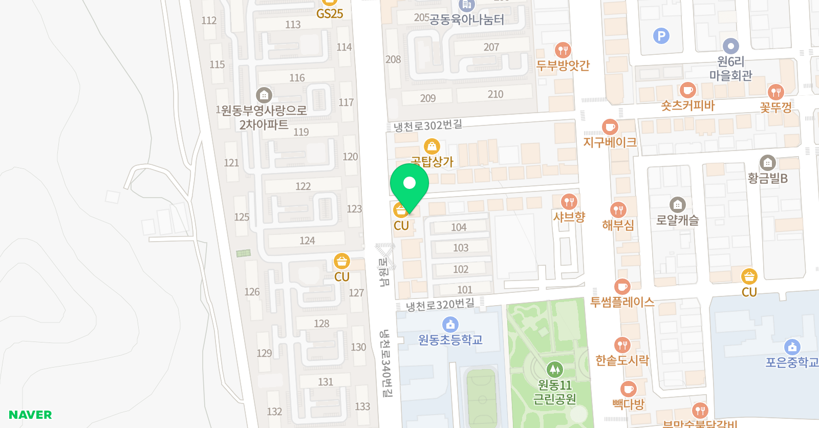 포항문덕천혜영음악학원 위치