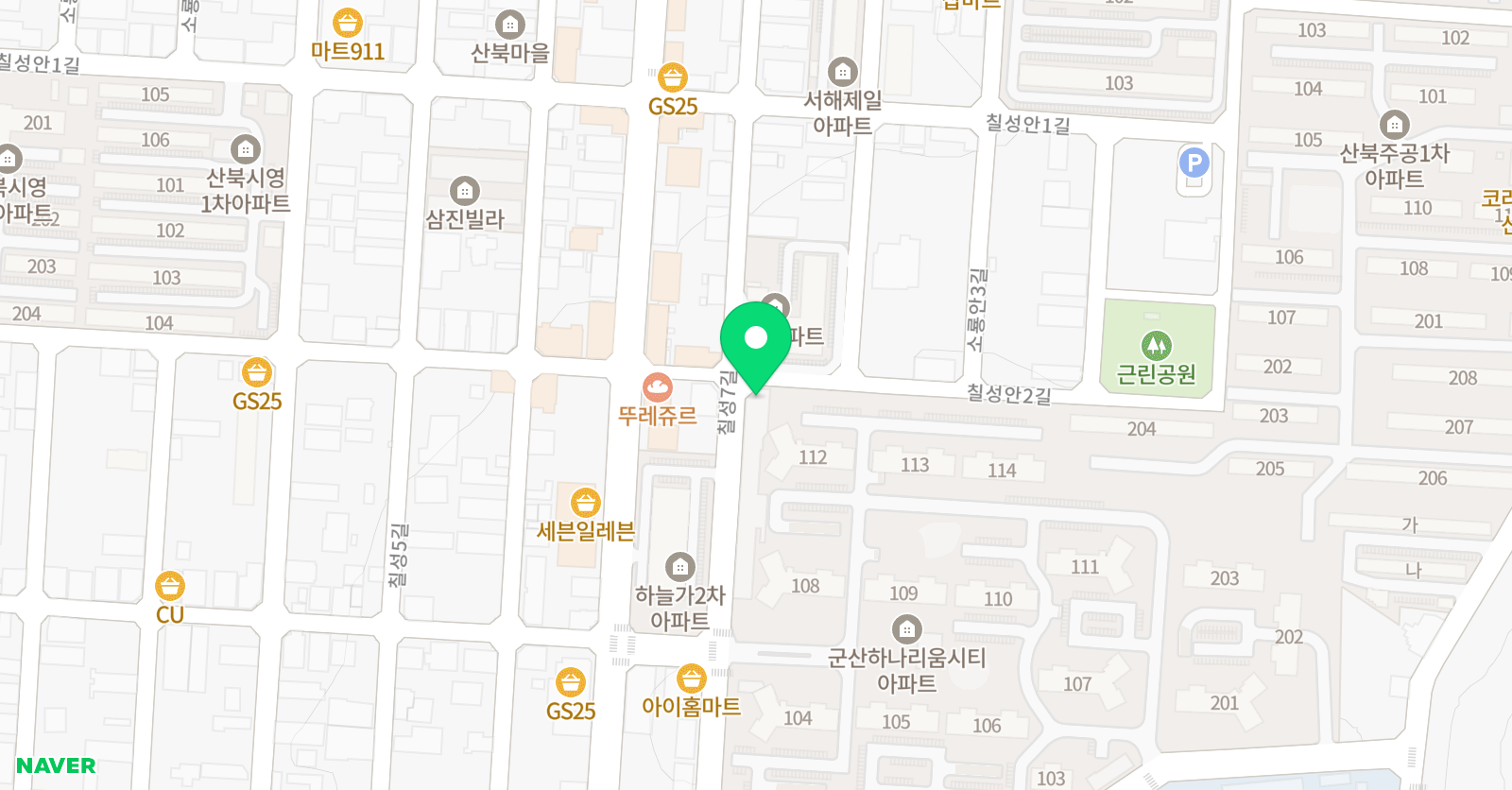 금빛누리 태권도 위치