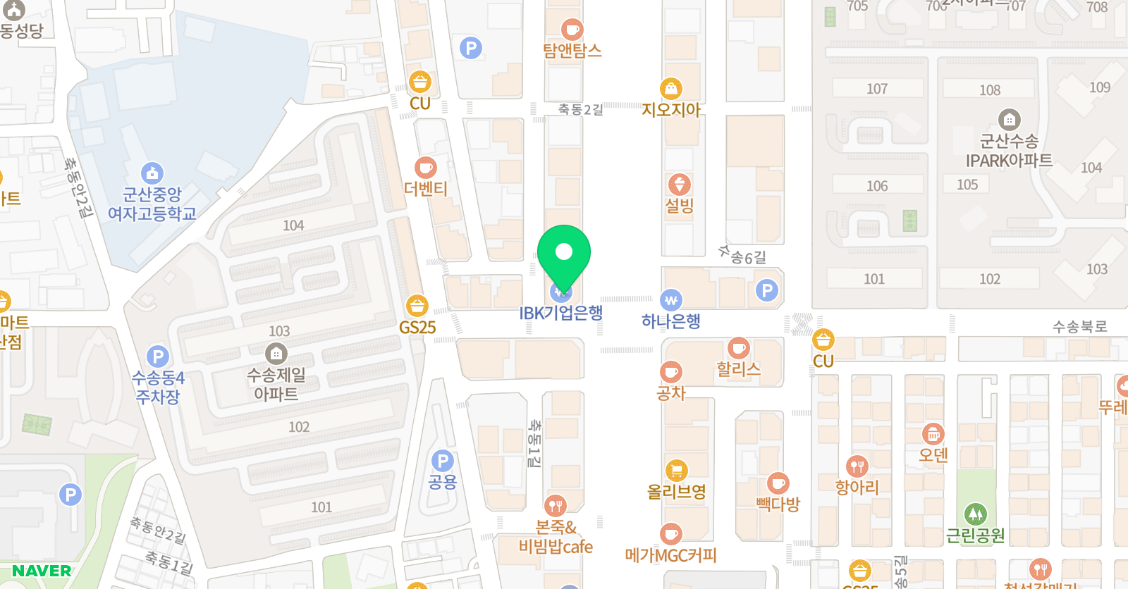 창조의아침 미술학원 군산캠퍼스 위치